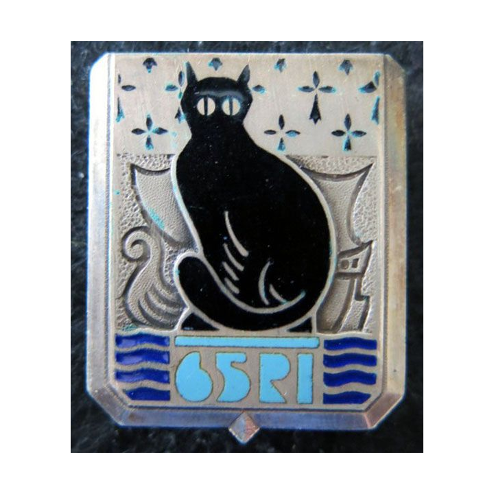 65° RI : insigne métallique du 65° régiment d'infanterie de fabrication Drago Beranger Déposé en émail