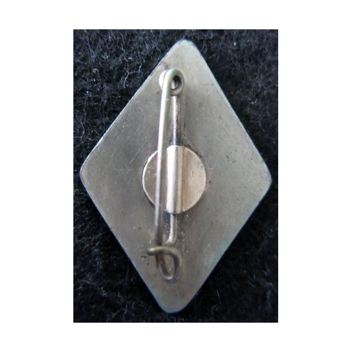 66° RI : insigne métallique du 66° régiment d'infanterie 1672 - 1939  en émail dos lisse argenté