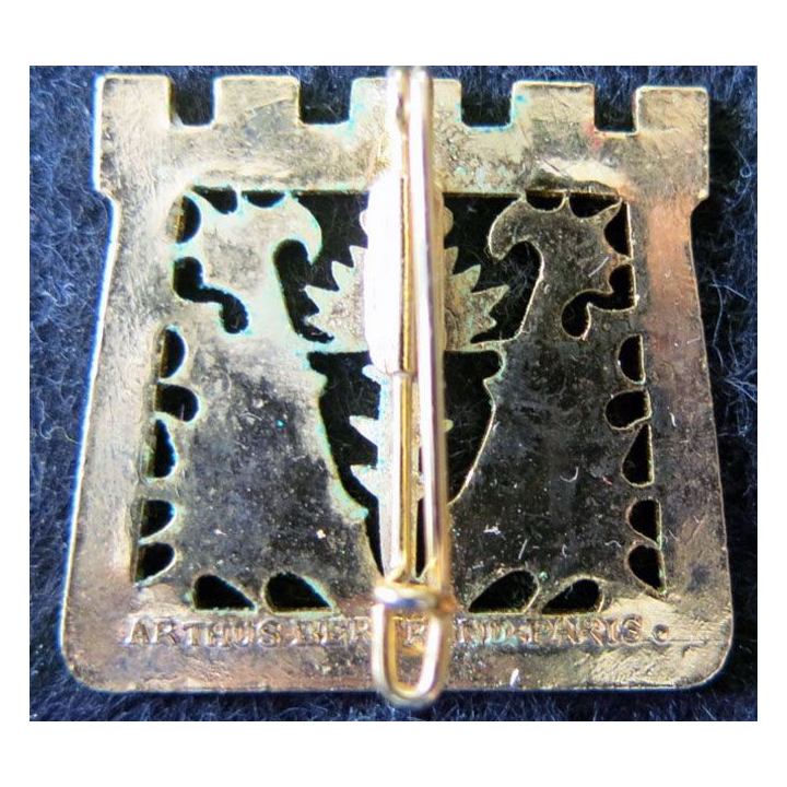69° RIF : Insigne métallique du 69° régiment d'infanterie de forteresse Arthus Bertrand Paris émail