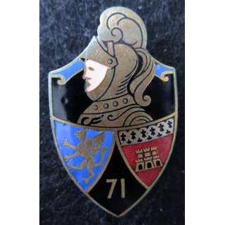 71° RI : 71° régiment d’infanterie de fabrication A. Rateau Bijoutier en émail doré