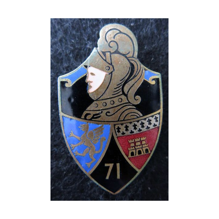 71° RI : 71° régiment d’infanterie de fabrication A. Rateau Bijoutier en émail doré