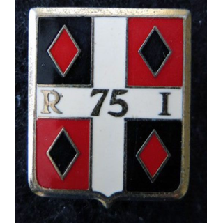 75° RI : Insigne métallique du 75° régiment d'infanterie de fabrication Drago Paris G. 2022