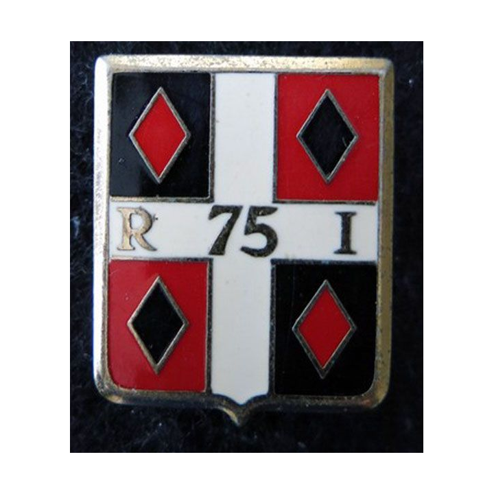 75° RI : Insigne métallique du 75° régiment d'infanterie de fabrication Drago Paris G. 2022