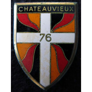 76° RI : Insigne métallique du 76° bataillon d'infanterie subdivisionnaire Drago Paris G. 1929  sans LH en émail