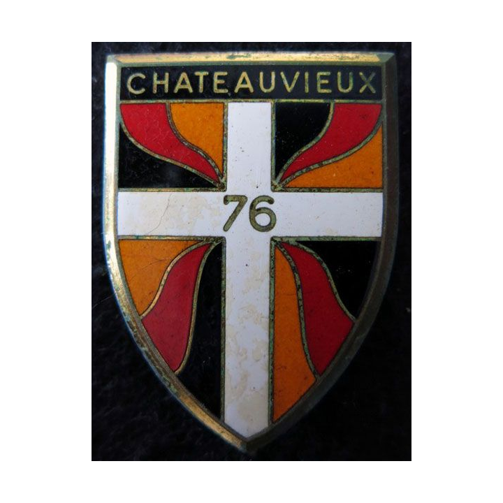 76° RI : Insigne métallique du 76° bataillon d'infanterie subdivisionnaire Drago Paris G. 1929  sans LH en émail