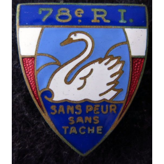 78° RI : 78° régiment d'infanterie de fabrication Augis Lyon en émail