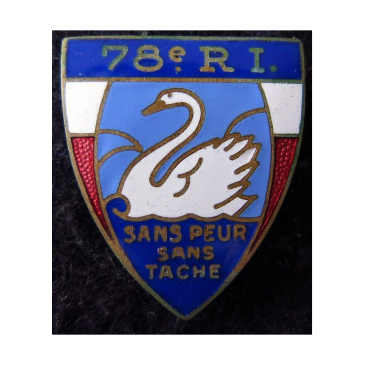 78° RI : 78° régiment d'infanterie de fabrication Augis Lyon en émail