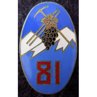 81° RIA : 81° régiment d'infanterie alpine de fabrication Drago Paris en émail