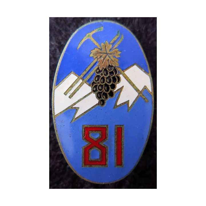 81° RIA : 81° régiment d'infanterie alpine de fabrication Drago Paris en émail