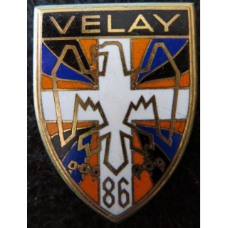86° RI : Insigne métallique du 86° régiment d'infanterie subdivisionnaire Drago Paris G. 1966  en émail