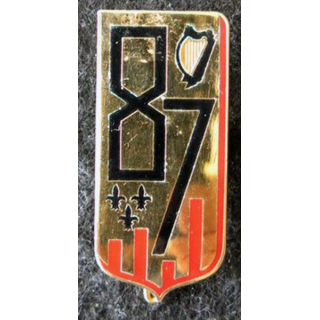 87° RI CA : Insigne métallique du 87° régiment d'infanterie corps d'armée Arthus Bertrand G. 2520