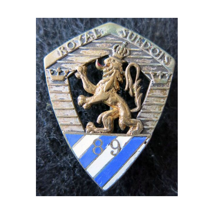 89° RI : Insigne métallique du 89° régiment d'infanterie (AB non marqué) émail