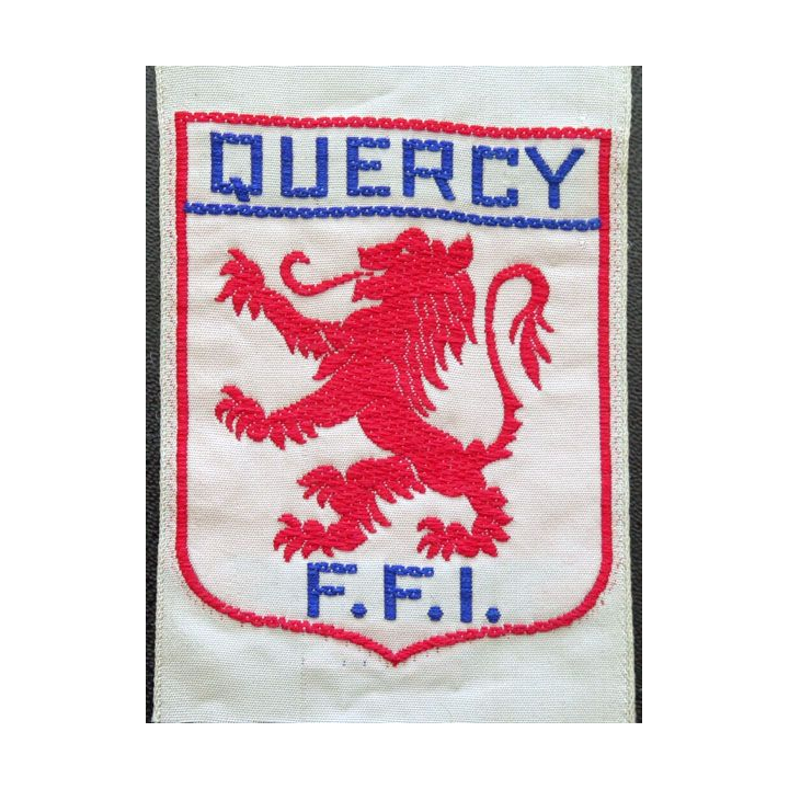 Insigne tissu FFI QUERCY Fond Blanc tissé 