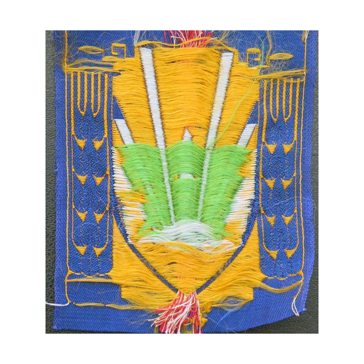 CJF : insigne général des chantiers de jeunesse tissé fond bleu
