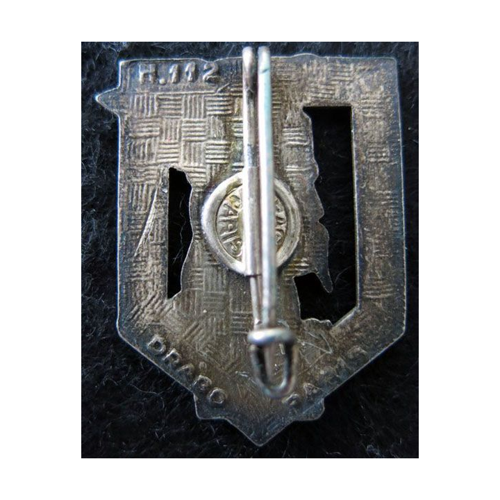 92° RI : insigne métallique du 92° régiment d'infanterie de fabrication Drago Paris H. 112 en émail