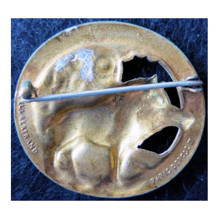 91° RI : 91° régiment d'infanterie ABPD poinçon 37 mm tout métal doré épais