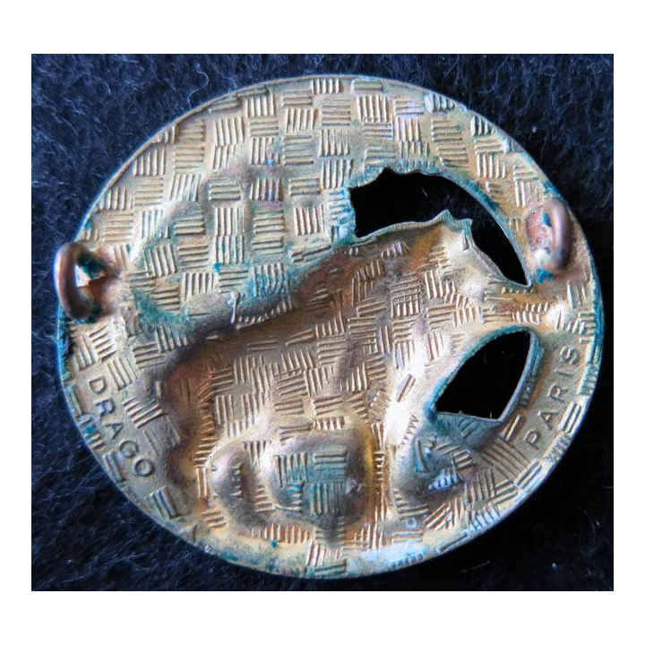 91° RI : 91° régiment d'infanterie Drago Paris 37 mm tout métal doré guilloché