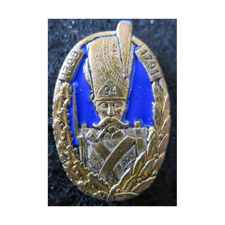 94° RI : 94° régiment d'infanterie 2° type Drago Paris G. 1301 en émail bonnet fin doré