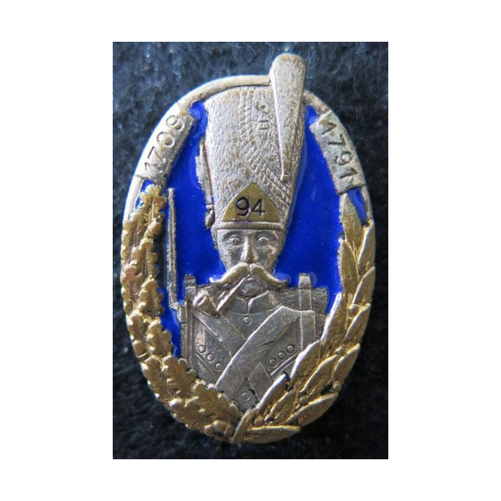 94° RI : 94° régiment d'infanterie 2° type Drago Paris G. 1301 en émail bonnet fin argenté