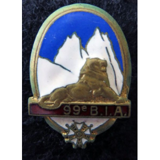 99° BIA : 99° bataillon d’infanterie alpine de fabrication Drago Olivier Métra H. 285 en émail 38 mm