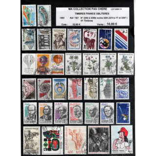 FRANCE : planche de 41 timbres oblitérés 1983 réf : Y&T N° 2252 à 2298 (JFB)
