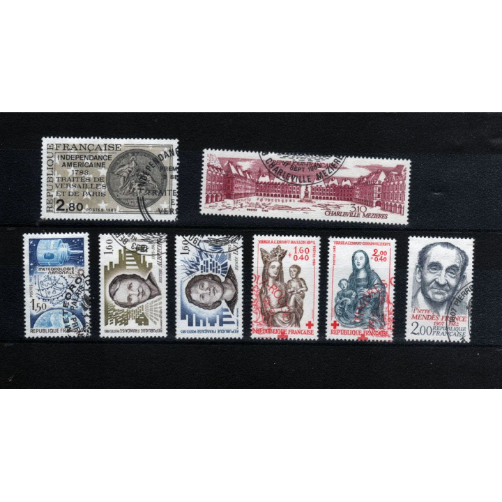 FRANCE : planche de 41 timbres oblitérés 1983 réf : Y&T N° 2252 à 2298 (JFB)