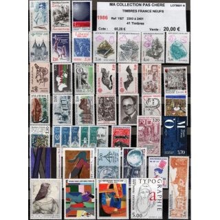 FRANCE : planche de 41 timbres neufs 1986 réf : Y&T N° 2393 à 2451 (JFB)