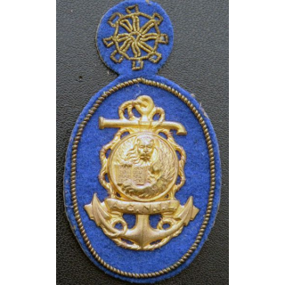 insigne ACNIL de la marine italienne sur écusson cuir et canetille