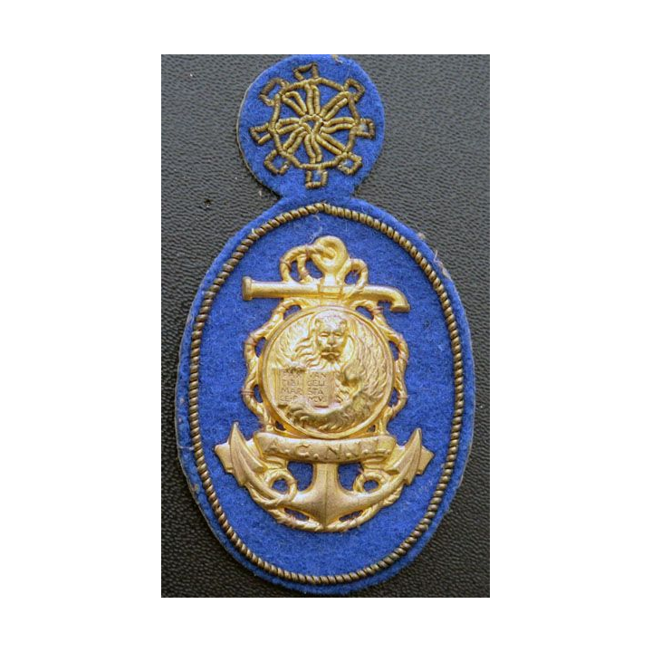 insigne ACNIL de la marine italienne sur écusson cuir et canetille