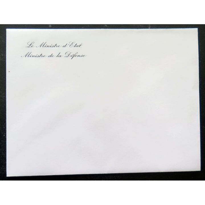 enveloppe à en tête " Le Ministre d'Etat   Ministre de la Défense "