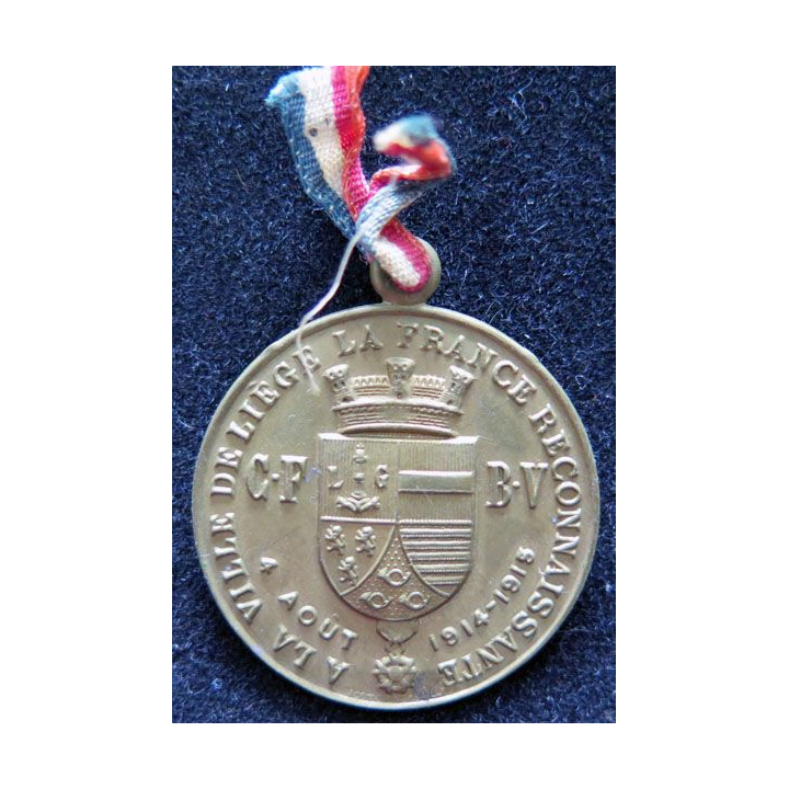  A la ville de Liège La France reconnaissante CFBV 4 août 1914-1918