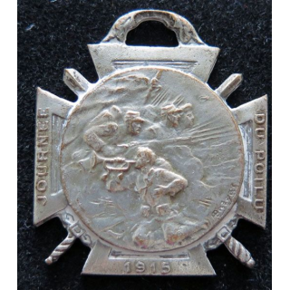 JOURNEE 1915  :  médaille métallique de la journée du poilu 1915