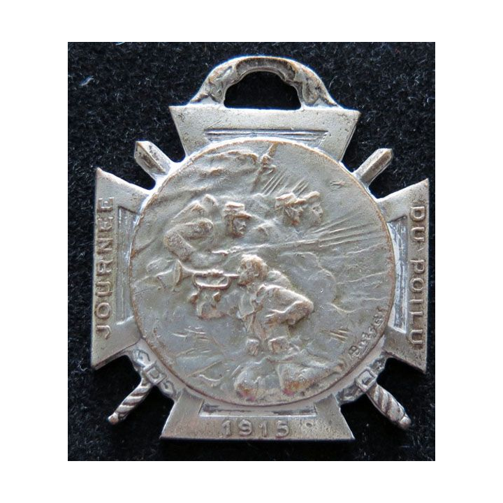 JOURNEE 1915  :  médaille métallique de la journée du poilu 1915