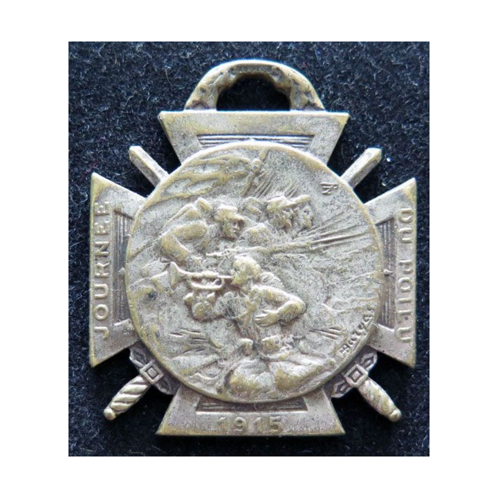 JOURNEE 1915  :  médaille métallique de la journée du poilu 1915
