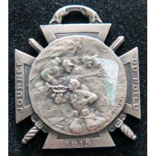 JOURNEE 1915  :  médaille métallique de la journée du poilu 1915