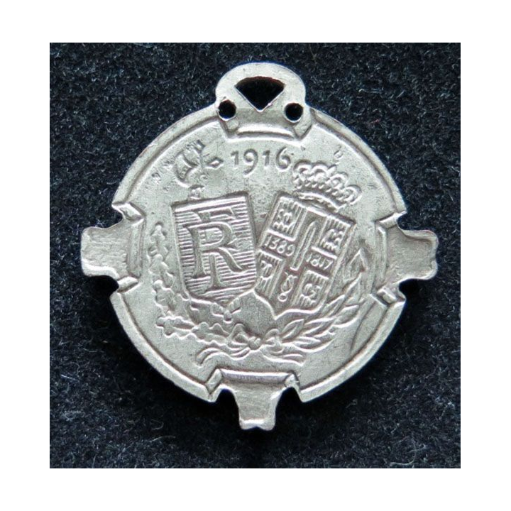 médaille en métal épais argenté de la journée Gloire aux Serbes 1916