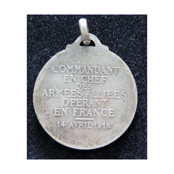 Médaille du Maréchal Foch Commandant en chef des armées alliées 14 avril 1918