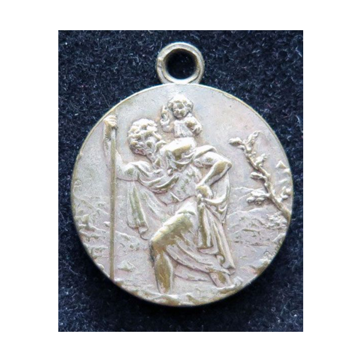 FRANCE : médaille de Saint Christophe en métal argenté