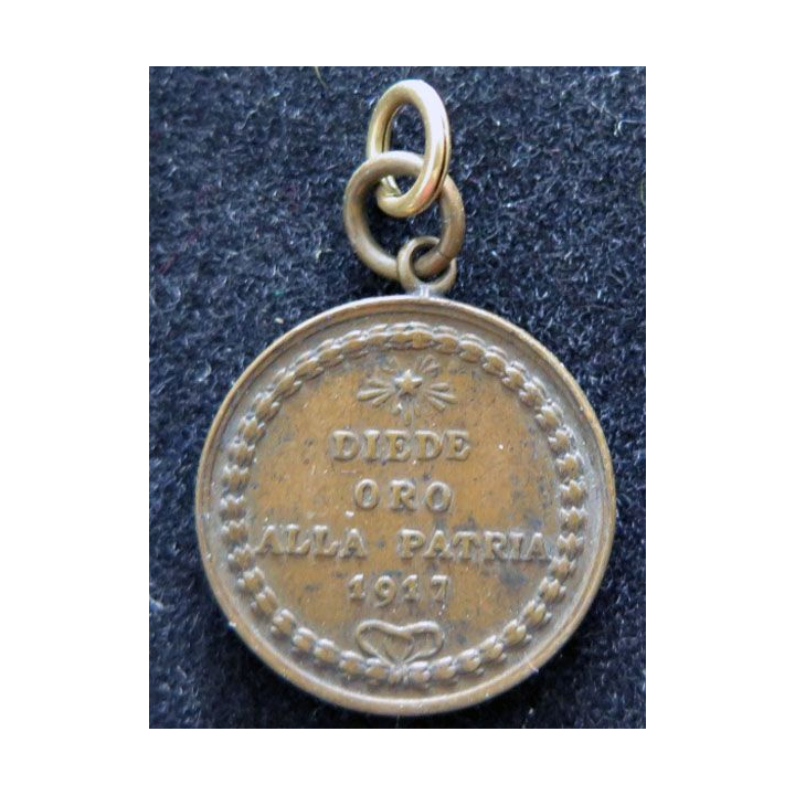ITALIE : Médaille Diede Oro alla Patria 1917 en bronze sans ruban