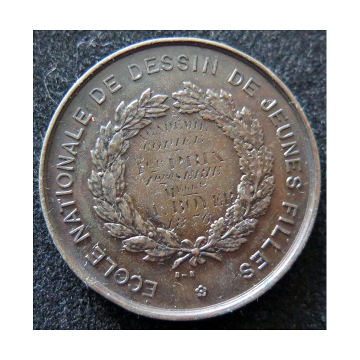 médaille de bronze de l'école nationale de dessin jeunes filles 1876
