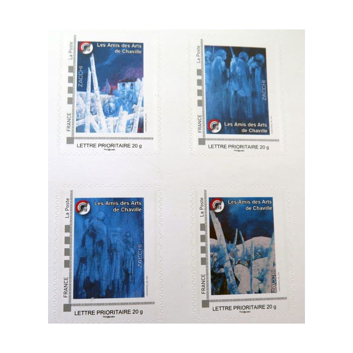 4 timbres Jean-Marie Zacchi Peintre officiel armée de terre 1914 2014