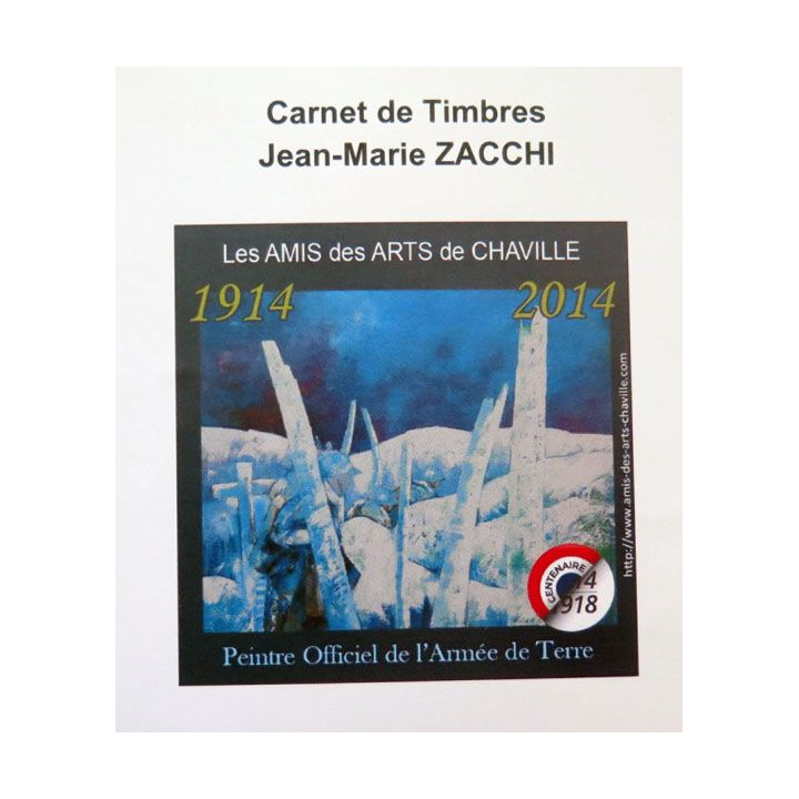 4 timbres Jean-Marie Zacchi Peintre officiel armée de terre 1914 2014