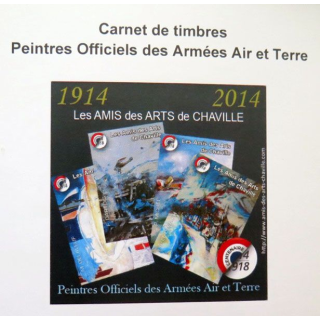 carnet de 4 timbres peintres officiels ds Armées Air & Terre 1914 2014