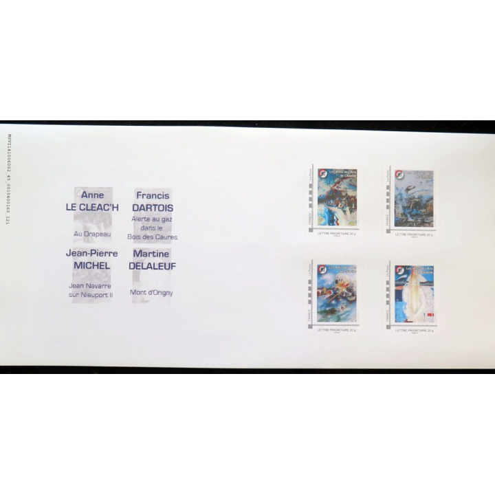 carnet de 4 timbres peintres officiels ds Armées Air & Terre 1914 2014
