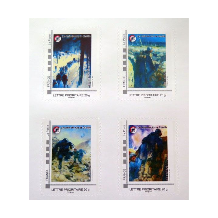 FRANCE : carnet de 4 timbres de Jules René Hervé centenaire 1914 2014