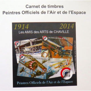 4 timbres des peintres officiels Air et Espace centenaire 1914 2014
