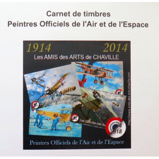 4 timbres des peintres officiels Air et Espace centenaire 1914 2014
