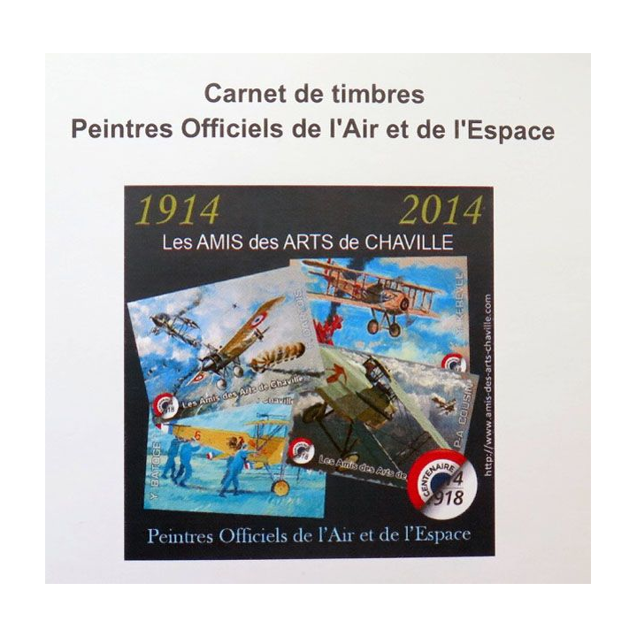 4 timbres des peintres officiels Air et Espace centenaire 1914 2014
