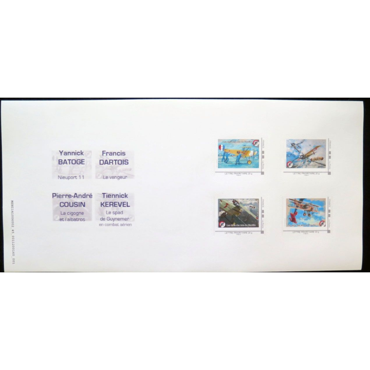 4 timbres des peintres officiels Air et Espace centenaire 1914 2014