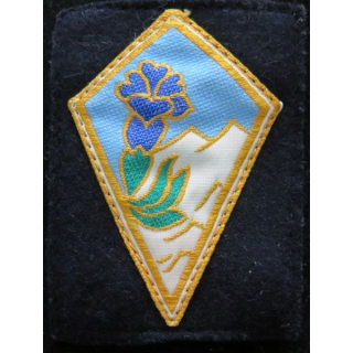27° BA : insigne tissu de la 27° brigade alpine sur tissu noir et crochets